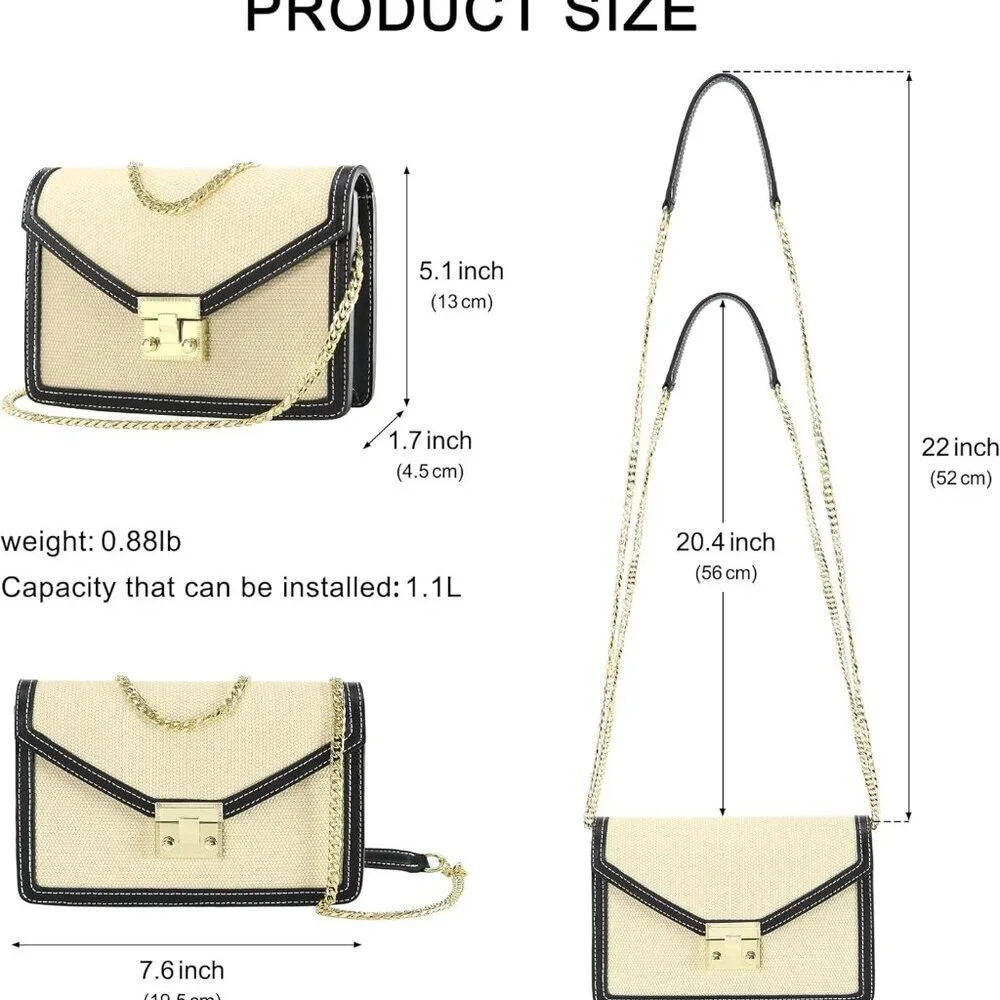 Women Wallet Crossbody Purse Leather Textile Mini Shoulder Bag Elegant Evening